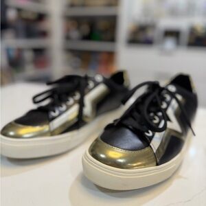 Versace Black and Gold Sneakers